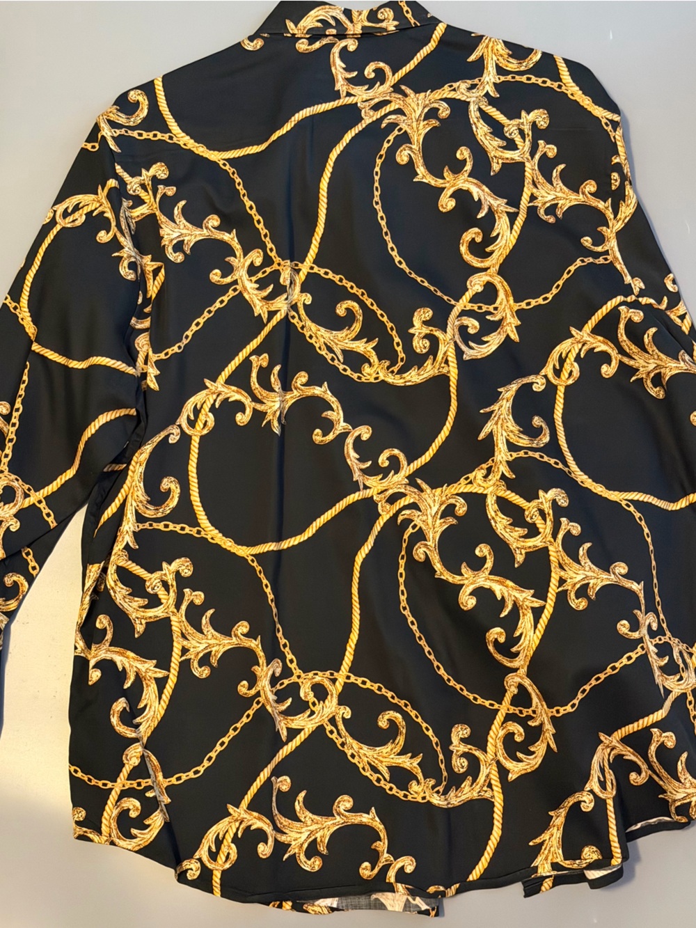 Black & Gold Chain-Print Robert Graham